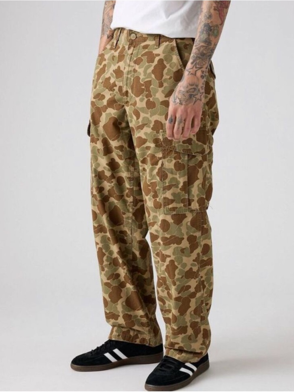 Levi's XX Cargo Baggy Fit Pants Wide Leg Duck Camo  Print